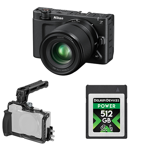 ZR 6K Cinema Camera with 50mm f/1.4 Lens Kit, SmallRig Cage with Top Handle, and Delkin Devices 512GB POWER 4.0 CFexpress Type B Memory Card Image 0