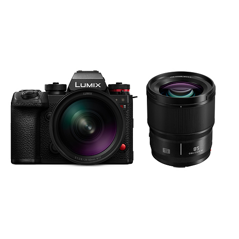 Lumix S1RII Mirrorless Digital Camera with 24-60mm Lens and Lumix S 85mm f/1.8 Lens Image 0
