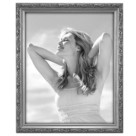 8x10in. Bezel Ornamental Wood Frame - Silver Image 0