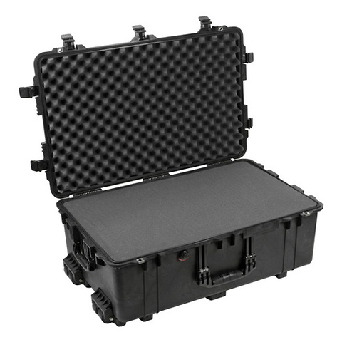 1650B Watertight Hard Case with Foam Inserts and Wheels - Black Image 0