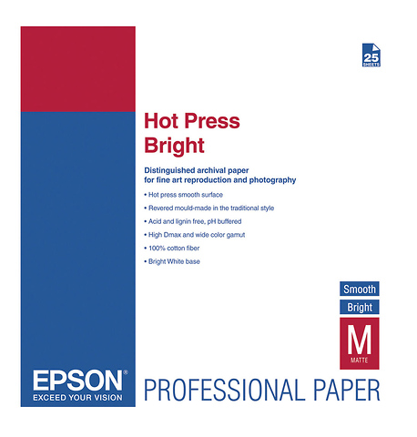 Hot Press Bright Smooth Matte Paper, 17 x 22in - 25 Sheets Image 0