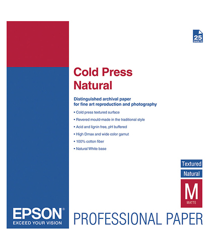 Cold Press Natural Textured Matte Paper, 17 x 22in. - 25 Sheets Image 0