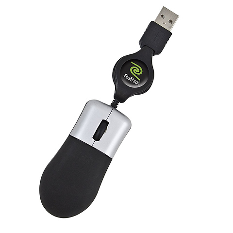 Retractable Optical Mini Mouse Silver/Black Image 0