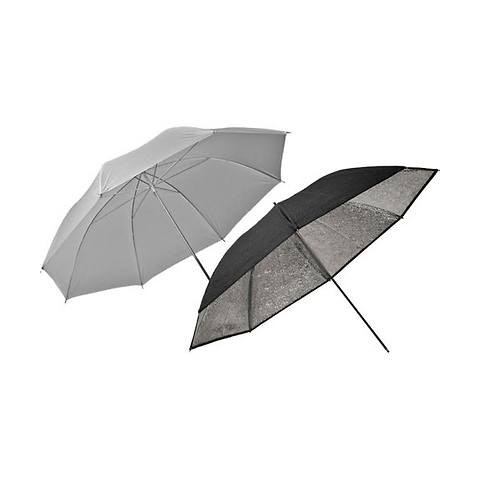 33 In. Two Piece Umbrella Set (Translucent, Silver) Image 0