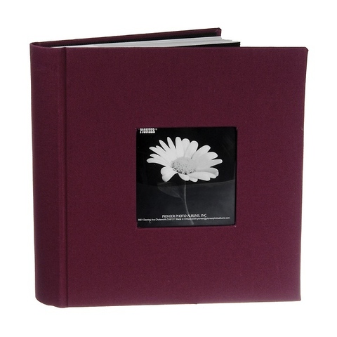 4 x 6 Natural Colors Fabric Plum Photo Album Image 0