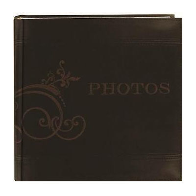 4 x 6 Brown Embroidered Scroll Leatherette Photo Album Image 0