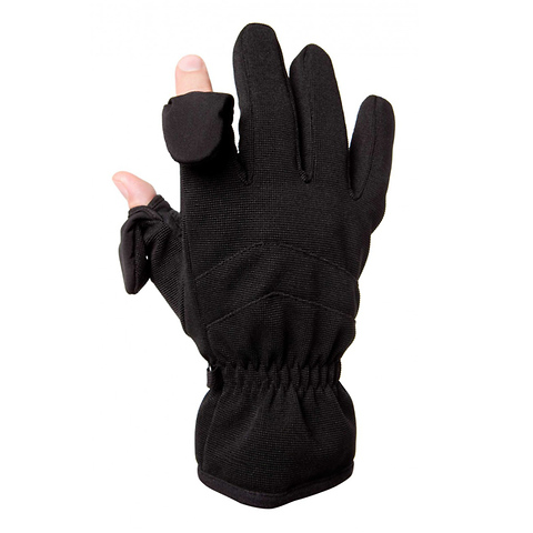 Ladies Stretch Gloves - Black, Large Image 1