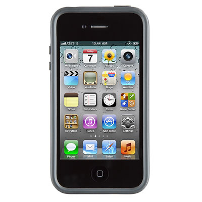 CandyShell Satin Case for iPhone 4 & 4S (Black with Dark Grey) Image 1