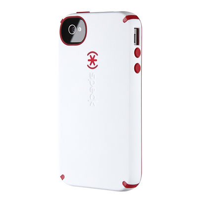CandyShell Satin Case for iPhone 4 & 4S (White with Red) Image 0