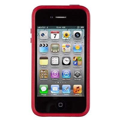 CandyShell Satin Case for iPhone 4 & 4S (White with Red) Image 1