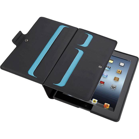 WanderFolio Case for New-iPad 3- Black/Peacock Image 1