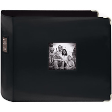 12 x 12 Black Sewn Leatherette 3-Ring Binder Image 0