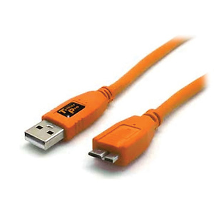 15 Ft TetherPro USB 3.0 Male A to Micro-B Cable (Hi-Visibility Orange)
