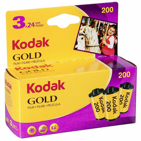 Kodak GOLD 200/24EXP 35mm Color Film Roll 3Pack