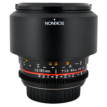 85mm t/1.5 Aspherical Lens for Sony Alpha with De-Clicked Aperture and Follow Focus Fixed Lens