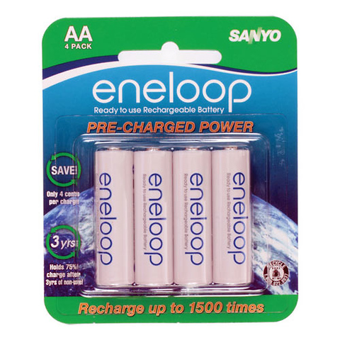 Eneloop AA Rechargeable Ni-MH Batteries (2000mAh, Blister Pack of 4) Image 0