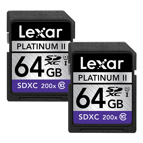 64GB SDXC Platinum II 200x Class 10 UHS-I Memory Card (2-Pack) Image 0