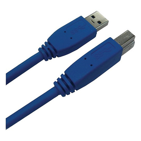 6 Foot USB 3.0 Cable - A Male to B Male (Blue) Image 0