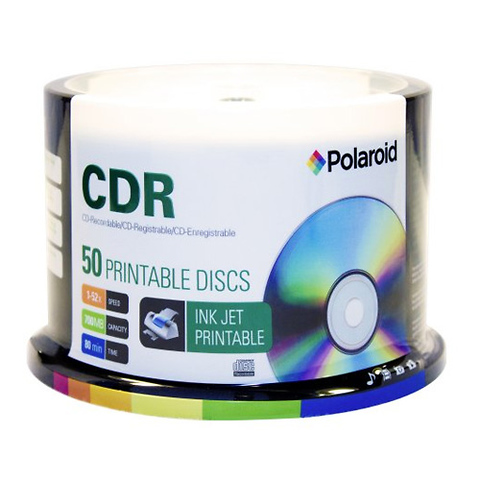 CD-R 700MB/80-Minute 52x Inkjet Printable Recordable Media Disc (50-Pack) Image 0