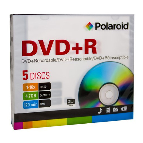 DVD+R 4.7GB/120-Minute 16x Recordable DVD Disc (5-Pack Slim Case) Image 0