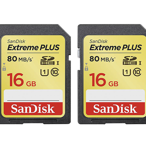 16GB SDHC Extreme Class 10 UHS-1 Memory Card (2-Pack) Image 0
