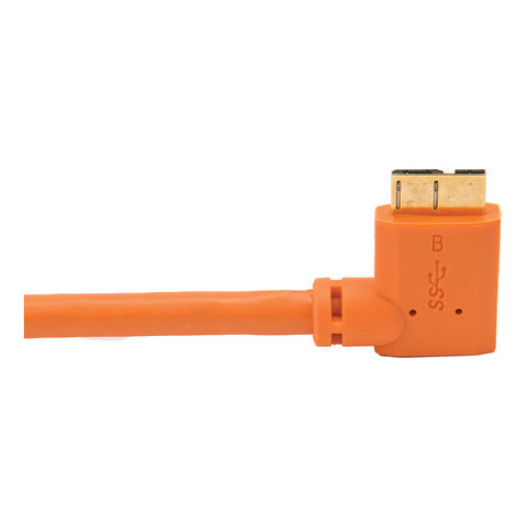 15 ft. TetherPro USB 3.0 Male A to Micro-B Right Angle Cable (Orange) Image 2