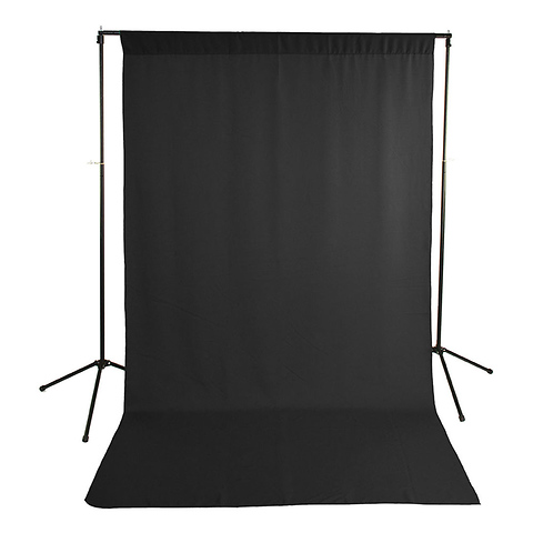 5 x 9ft Economy Background Support Stand w/Black Backdrop - Open Box Image 0