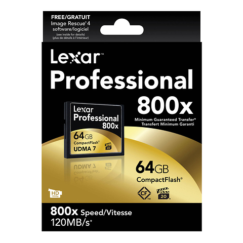 64GB CompactFlash Memory Card Professional 800x UDMA - FREE GIFT with Qualifying Purchase Image 1