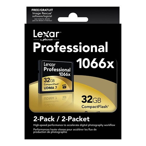 32GB Professional 1066x Compact Flash Memory Card UDMA 7 (2-Pack) Image 1