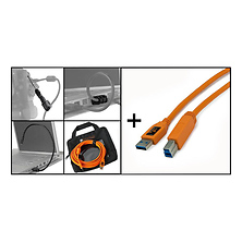 Starter Tethering Kit with Orange USB 3.0 SuperSpeed A to B 15' Image 0