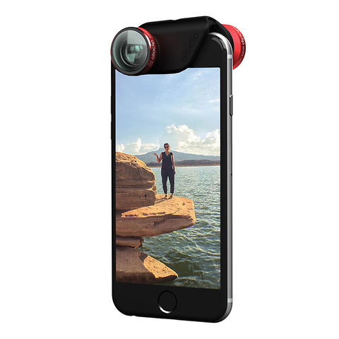 4-in-1 Photo Lens for iPhone 6/6 Plus (Red Lens with Black Clip) Image 1