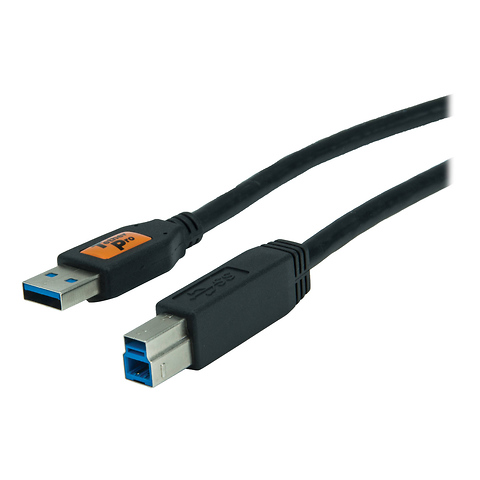 TetherPro SuperSpeed USB 3.0 Male A to Male B Cable - 15 ft. (Black) Image 1