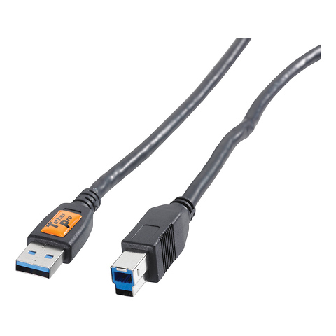 TetherPro SuperSpeed USB 3.0 Male A to Male B Cable - 15 ft. (Black) Image 2