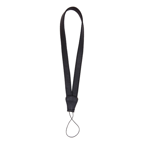 Leather Camera Wrist Strap with Cord Tethering (Black) Image 0