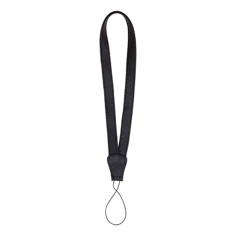 Leather Camera Wrist Strap with Cord Tethering (Black) Image 1