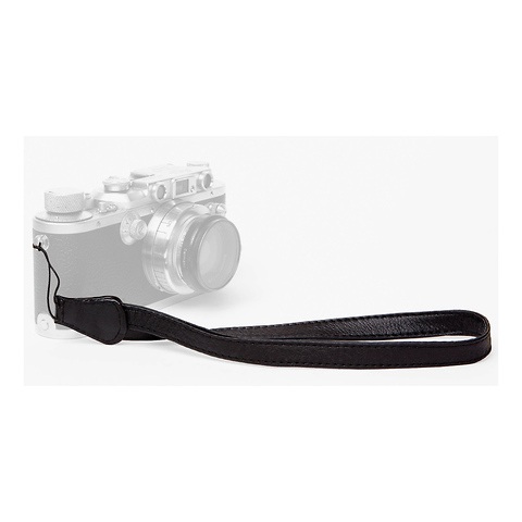 Leather Camera Wrist Strap with Cord Tethering (Black) Image 2