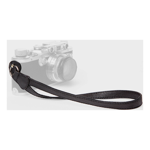 Leather Camera Wrist Strap with Ring Tethering (Black) Image 2