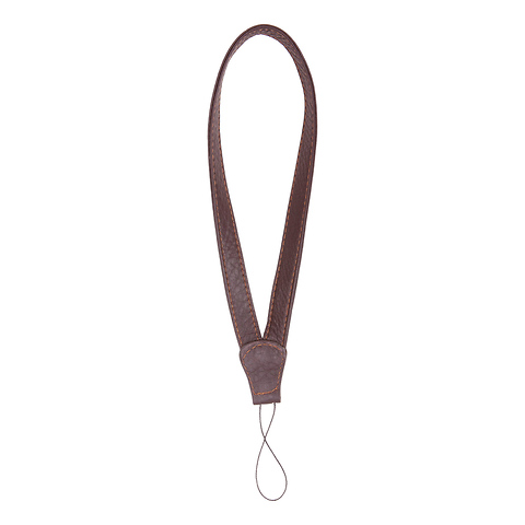 Leather Camera Wrist Strap with Cord Tethering (Brown) Image 1