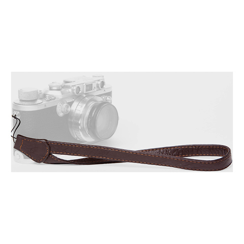 Leather Camera Wrist Strap with Cord Tethering (Brown) Image 2