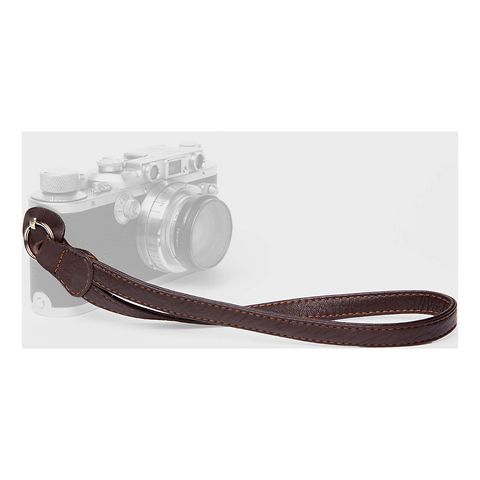 Leather Camera Wrist Strap with Ring Tethering (Brown) Image 2