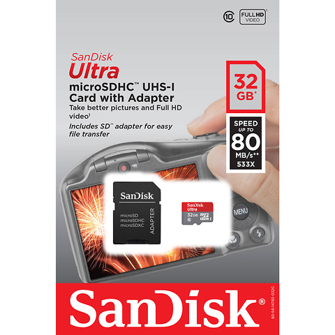 32GB Ultra UHS-I Class 10 microSDHC Memory Card Image 2