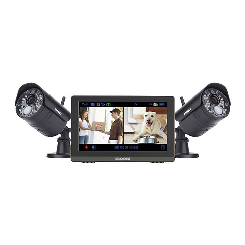 FLIR 2 Day/Night IR Wireless Bullet Cameras with Lens and Monitor Image 0