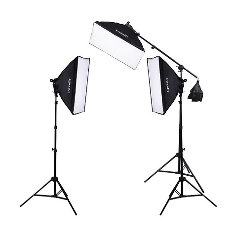 F5 Three-Head Fluorescent Lighting Kit with Boom Arm Image 0