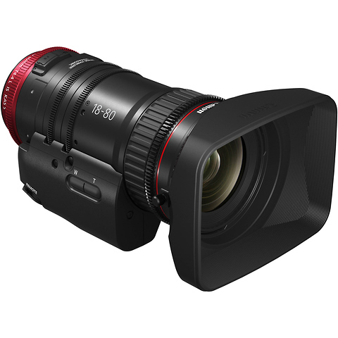 CN-E 18-80mm T4.4 COMPACT-SERVO Cinema Zoom Lens (EF Mount) with ZSG-C10 Zoom Grip Image 1