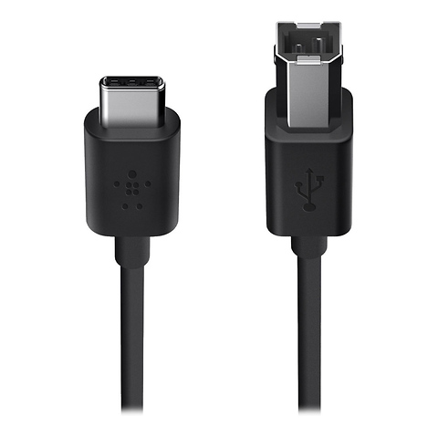USB 2.0 Type-C to USB Type-B Charge Cable (6 ft. Black) Image 0