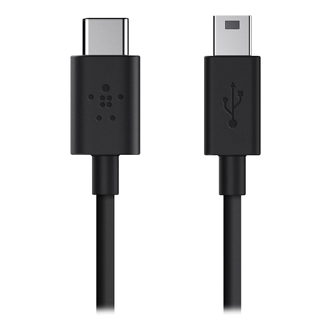 USB 2.0 Type-C to Mini-USB Type-B Charge Cable (6 ft. Black) Image 1
