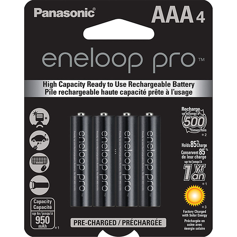 Eneloop Pro AAA Rechargeable Ni-MH Batteries (950mAh, Pack of 4) Image 0