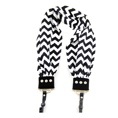 Scarf Camera Strap (Black & White Chevron) Image 0