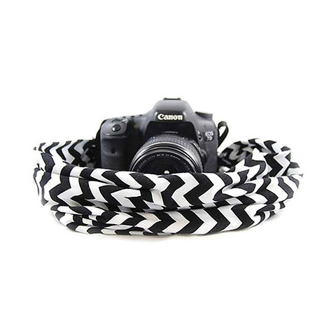 Scarf Camera Strap (Black & White Chevron) Image 2
