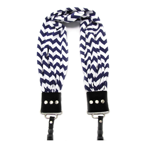 Scarf Camera Strap (Navy & White Chevron) Image 0